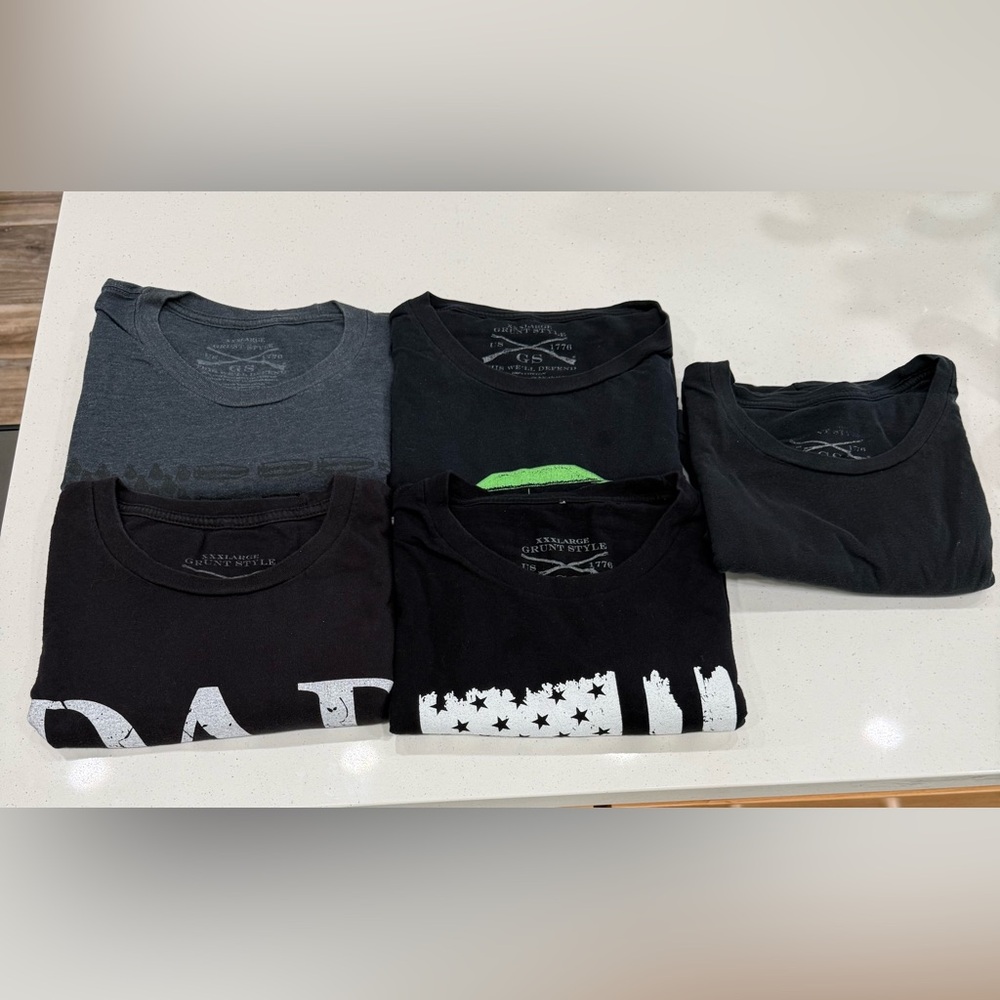 Grunt Style Five (5) pack T-Shirt  set with Patriotic Print